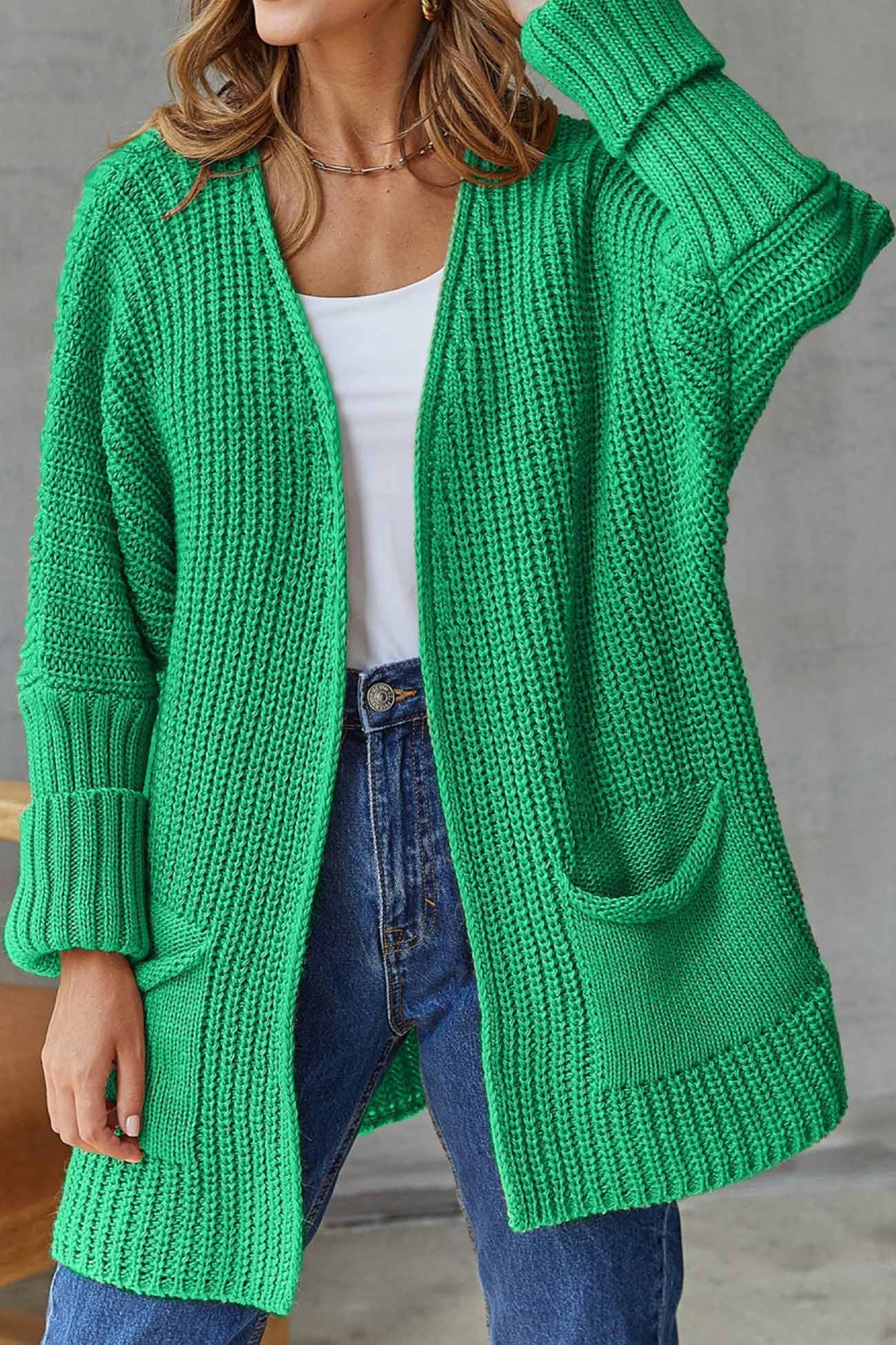 Cardigan Long Ouvert avec Nœud - Pour un Style Décontracté Chic